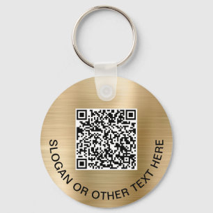 Business 2 QR Codes Promotional Gold Key Ring