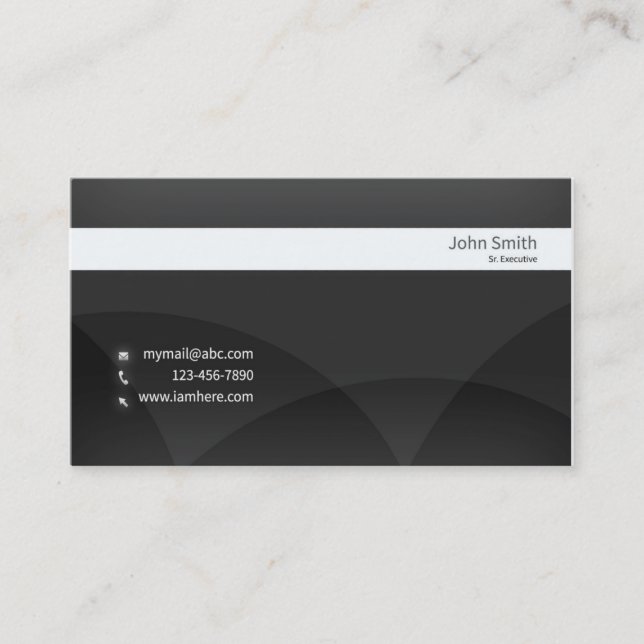 Business, 3.5" x 2.25", 100 pack, Gray_White Business Card (Front)