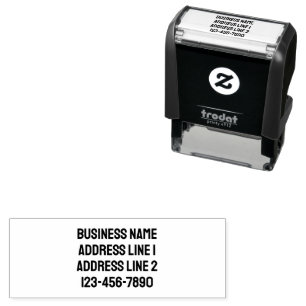 Business 4 Line Name Phone Number Return Address Self-inking Stamp