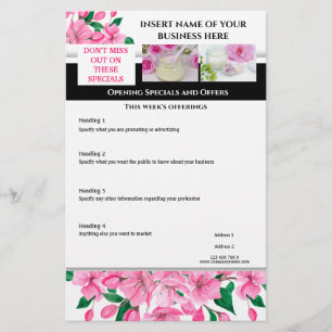 Business 4 photo cherry blossom spa salon chic flyer