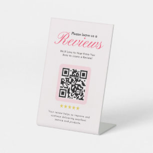 Business 5 Star Review QR Code Business Tabletop  Pedestal Sign