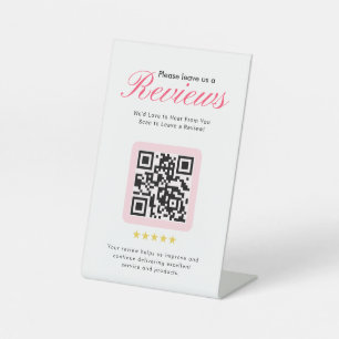 Business 5 Star Review QR Code Business Tabletop Pedestal Sign