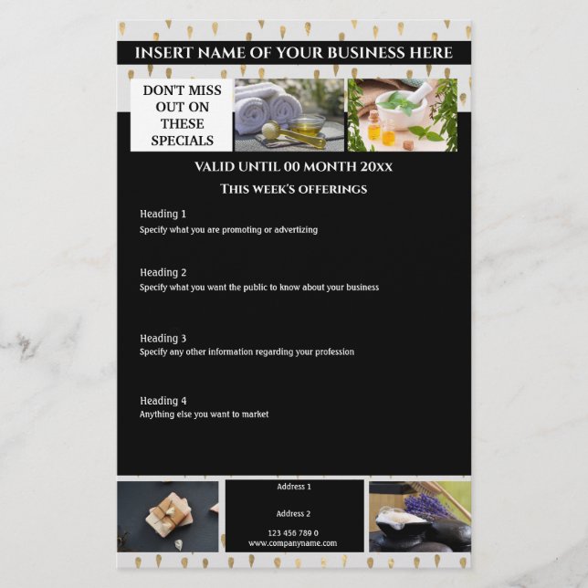 Business 6 photo | gold white marketing brochure (Front)