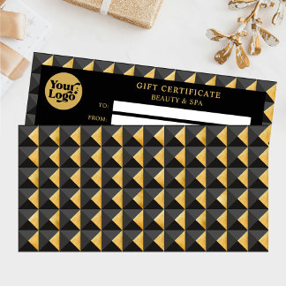 Business Abstract Black Gold Gift Certificate 