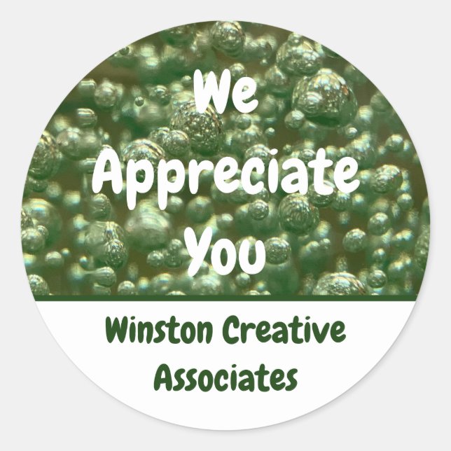 Business Abstract Customer Employee Appreciation  Classic Round Sticker (Front)