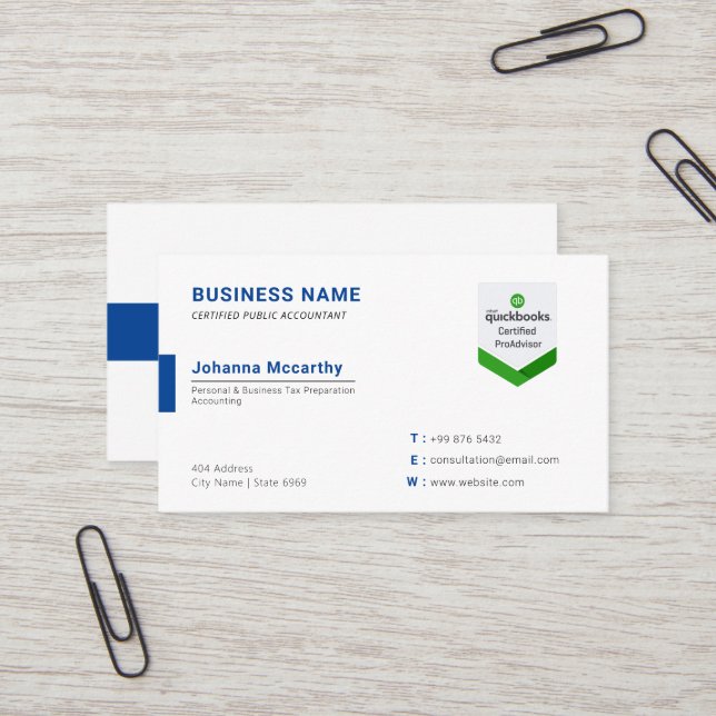 Business Accountant Logo | Minimalist Modern Busin Business Card (Front/Back In Situ)