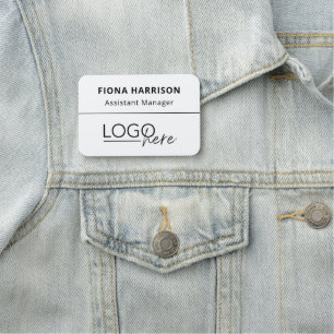 Business Add Logo Employee Professional Name Tag