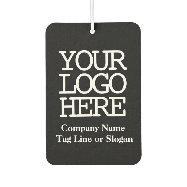 Business Add Your Company Logo Black Air Freshener (Front)