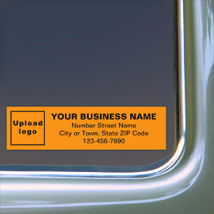 Business Address and Phone Number on Orange Colour Bumper Sticker