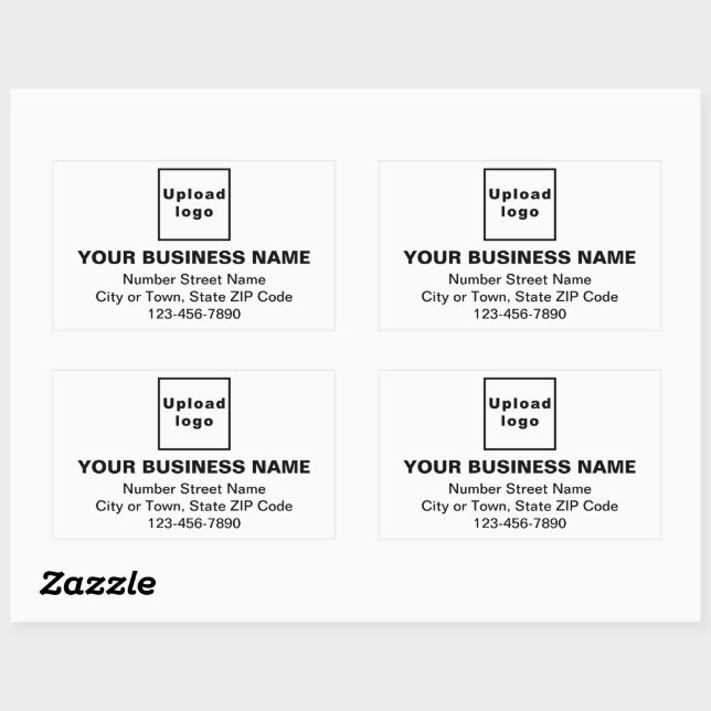 Business Address and Phone Number on White Rectangular Sticker (Sheet)