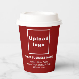 Business Address and Phone Number Red Paper Cup