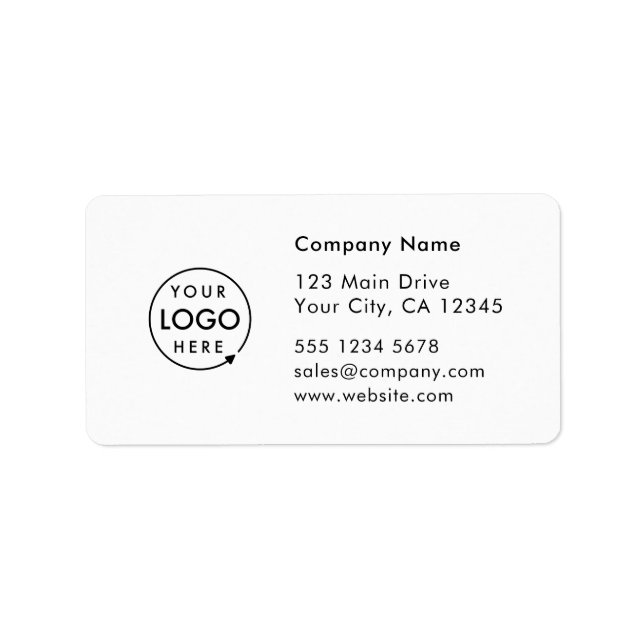Business Address Label | Logo Company Info Sticker (Front)