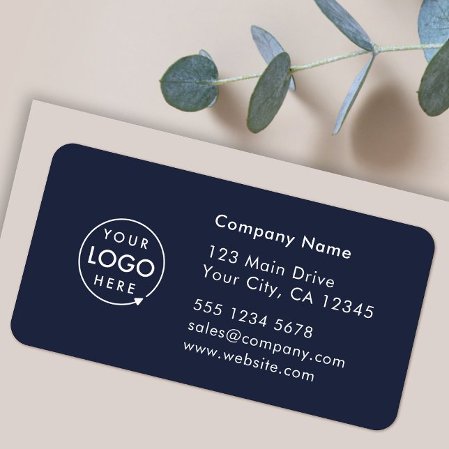 Business Address Label | Logo Company Info Sticker (Company branded return address labels for everyday business professional mailing needs)