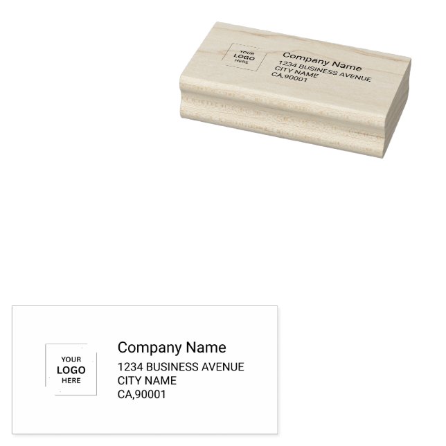 Business Address | Logo Professional Corporate Rubber Stamp (Stamped)