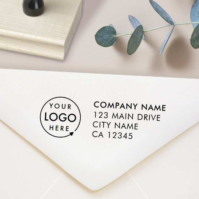 Business Address | Logo Professional Corporate Rubber Stamp (Creator Uploaded)