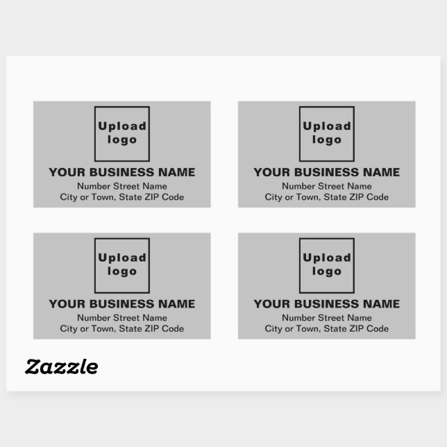 Business Address on Grey Rectangle Sticker (Sheet)