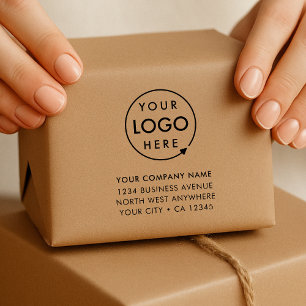 Business Address Rubber Stamp   Logo Branded