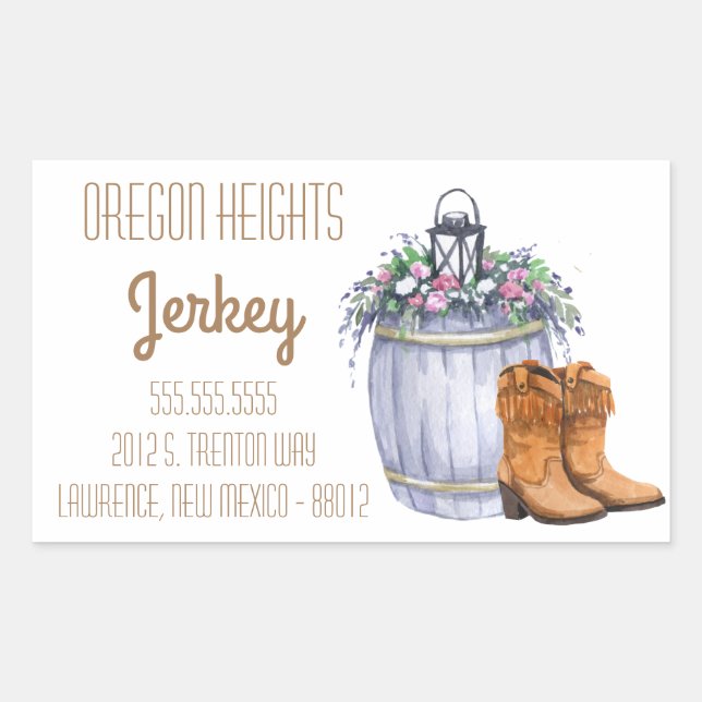 Business Address Stickers Summer Country Wedding R (Front)