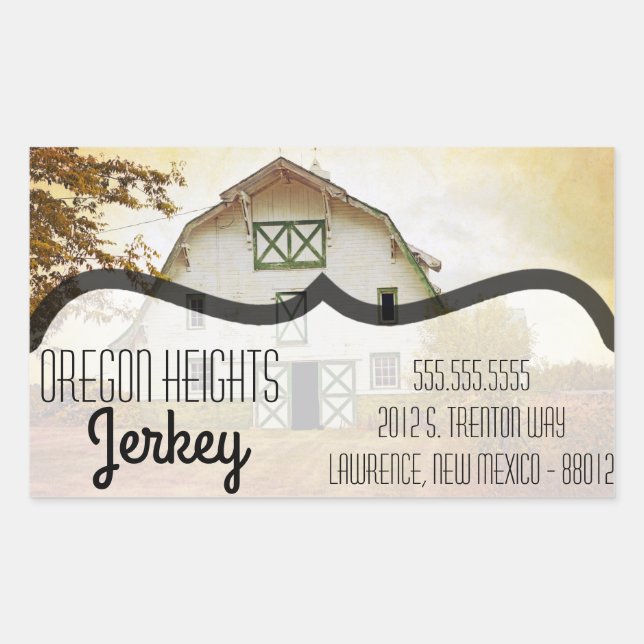 Business Address Stickers Sunset Barn Country Rust (Front)