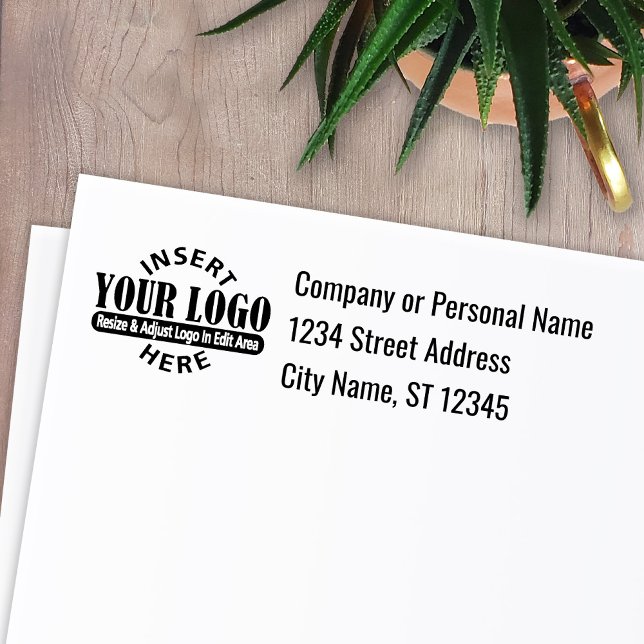 Business Address with Logo Return Address Self-inking Stamp (Creator Uploaded)