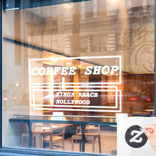 Business advertisement promotional personalised window cling (Cafe Window)