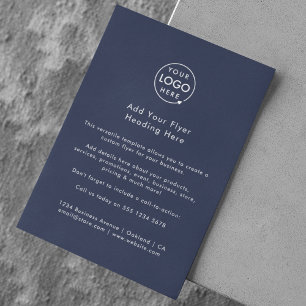 Business Advertising Navy Blue Modern Logo Flyer