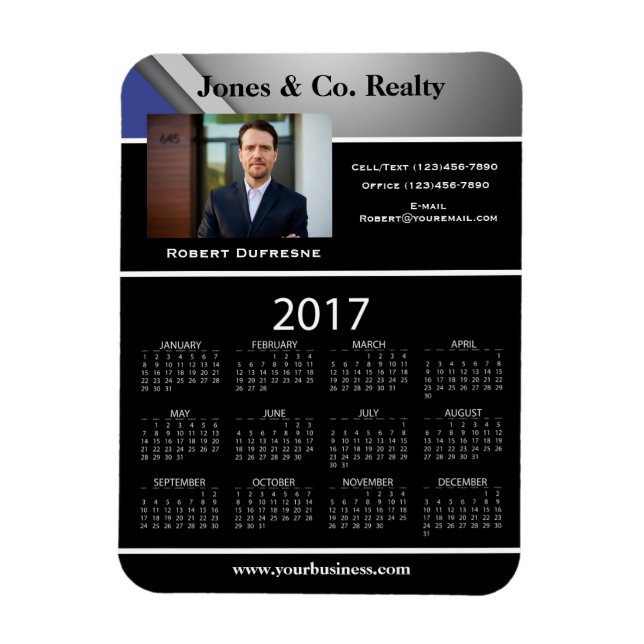 Business Advertising/Promotional 2017 Calendar Magnet (Vertical)