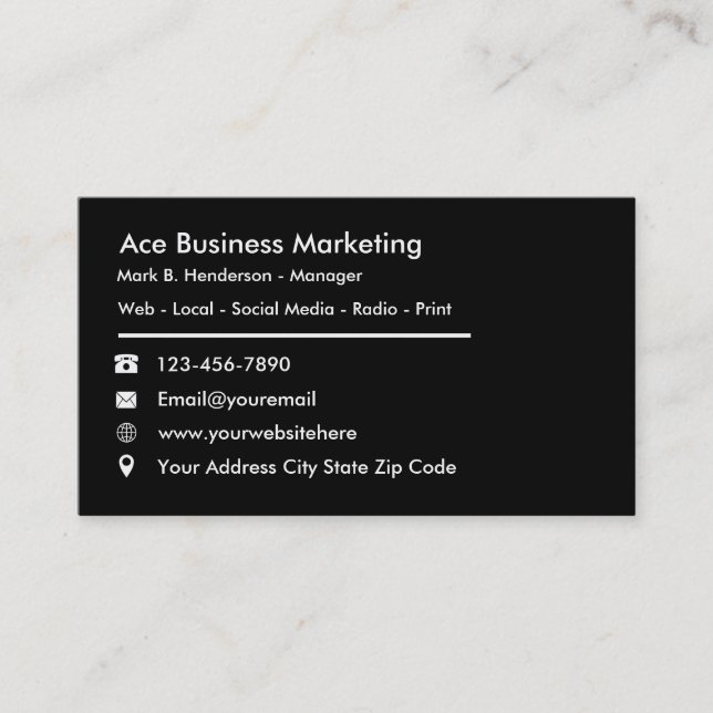 Business Advertising Services Card (Front)
