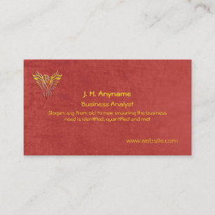 Business Analyst, phoenix logo on leather-effect Business Card