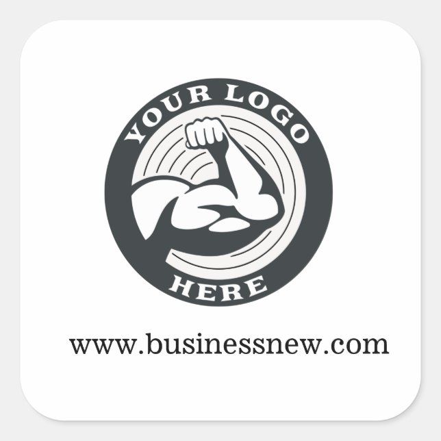 Business and Brand Logo DIY Company Square Sticker (Front)