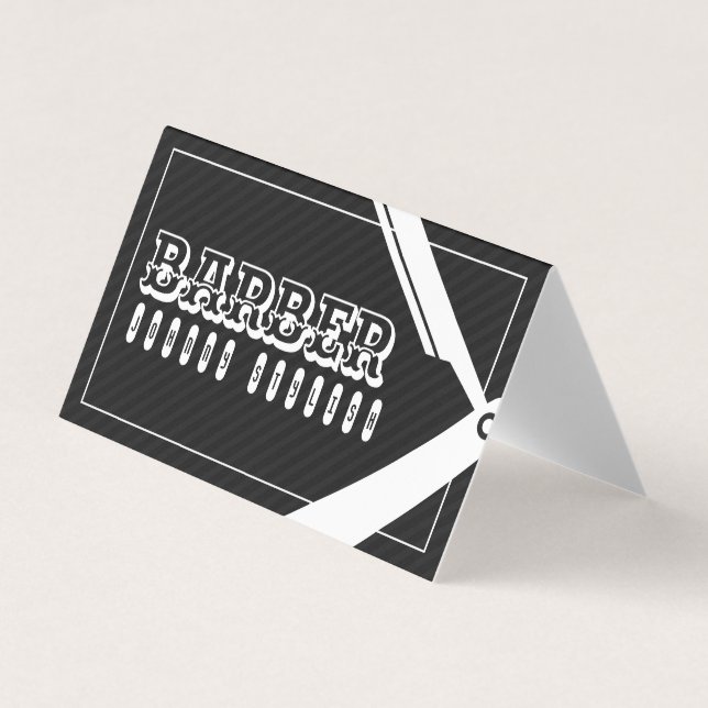 Business and loyalty barbers two in one black card (Front)