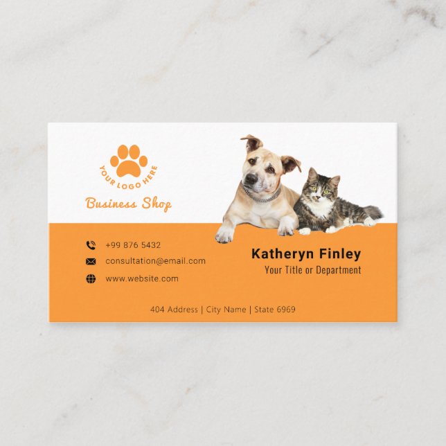 Business Animal Shop | Modern Minimalist Business  Business Card (Front)