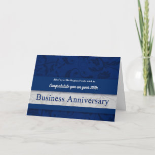 Business Anniversary Congratulations Blue and Grey Announcement