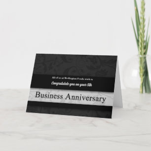 Business Anniversary Congratulations Classic Black Announcement