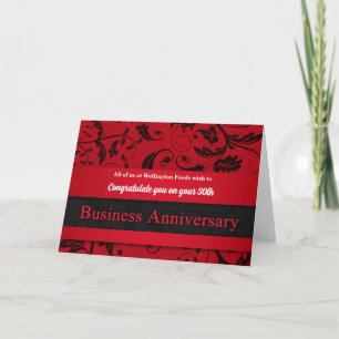 Business Anniversary Congratulations Red and Black Announcement