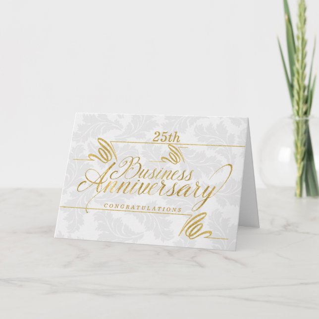 Business Anniversary Custom Year Elegant Congrats Card (Front)