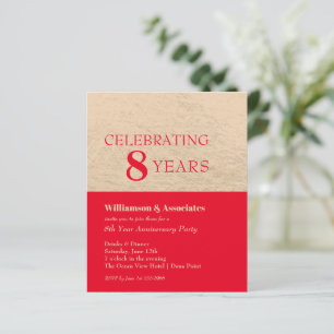 Business Anniversary Gold and Red Invitations