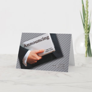 Business Announcement in Black and White