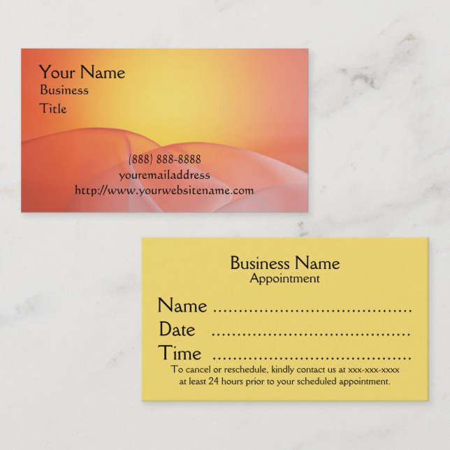 Business Appointment Cards Feminine (Front/Back)