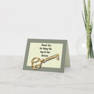 Business Appreciation Key To Company Success Thank You Card