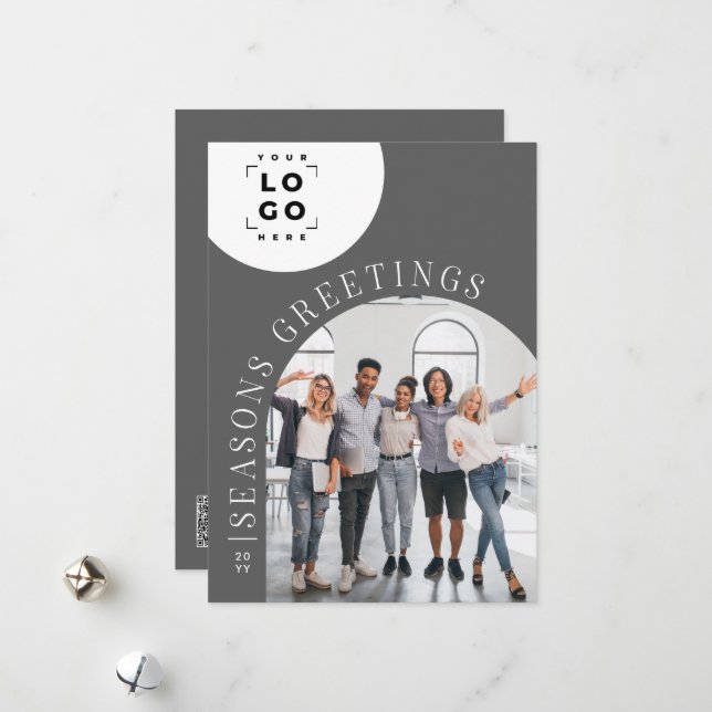 Business Arch Photo grey logo Christmas Holiday (Front/Back In Situ)