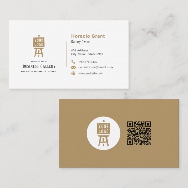 Business Art Gallery | Modern Minimalist Business Card (Front/Back)