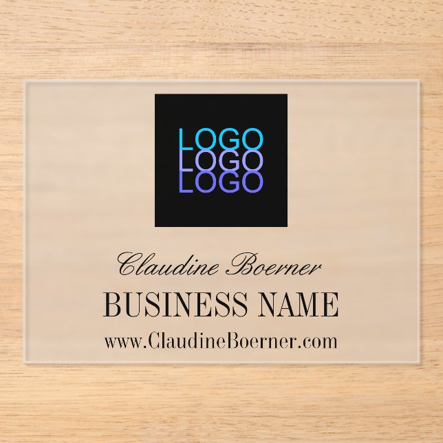Business Artist Crafter Logo Affordable Acrylic Acrylic Invitations (Front)