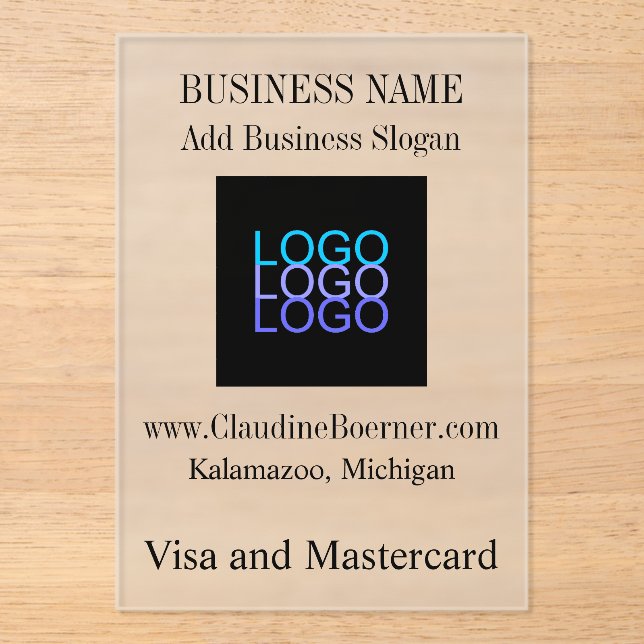 Business Artist Crafter Upload Logo Acrylic Acrylic Invitations (Front)