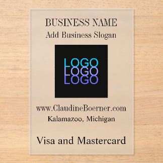 Business Artist Crafter Upload Logo Acrylic Invitations