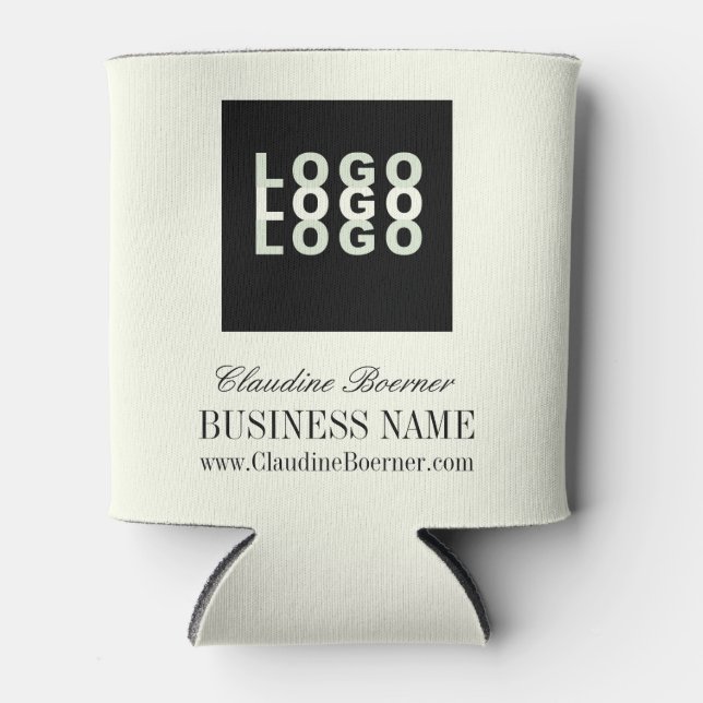 Business Artist Crafter Upload Logo Can Cooler (Front)