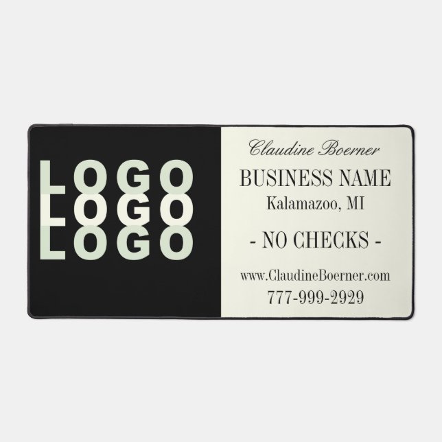 Business Artist Crafter Upload Logo Cash Stand Desk Mat (Front)