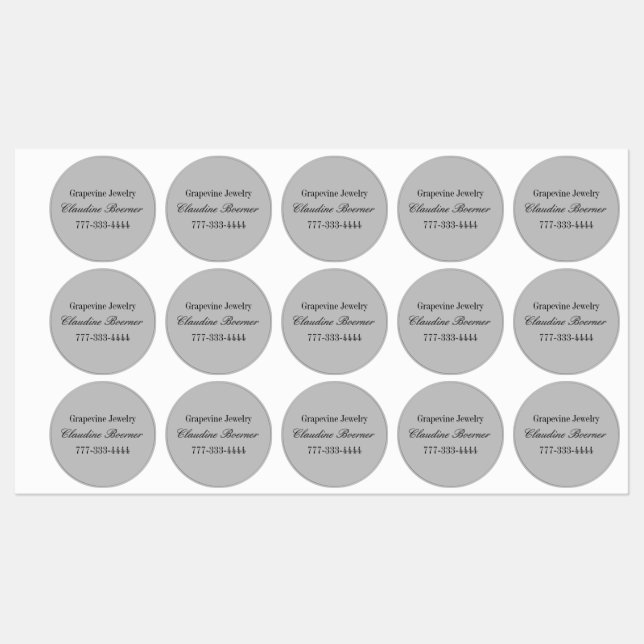 Business Artist Crafter Waterproof Circle Label (Sheet)