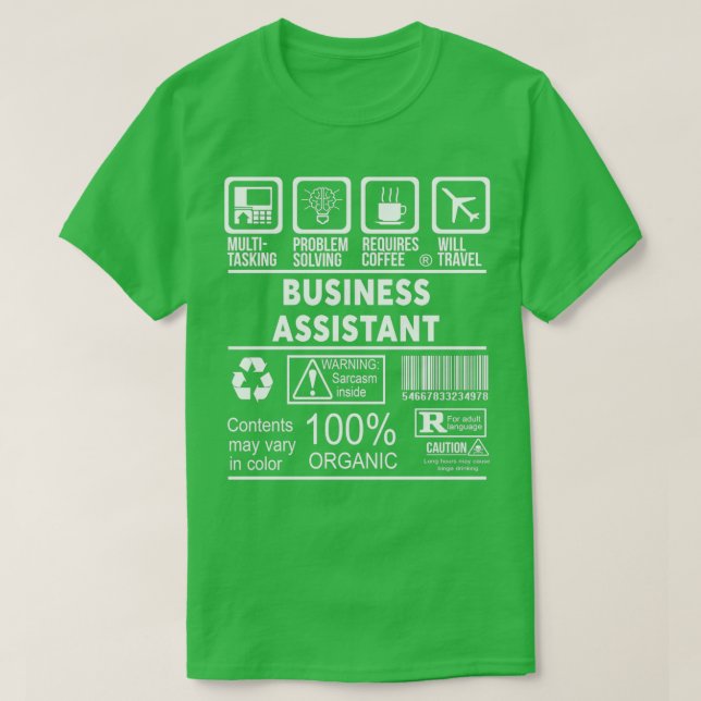 BUSINESS ASSISTANT NICE DESIGN 2017 T-Shirt (Design Front)