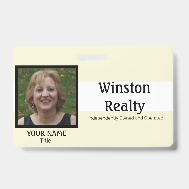 Business Badge TEMPLATE with Photo ID (Front)